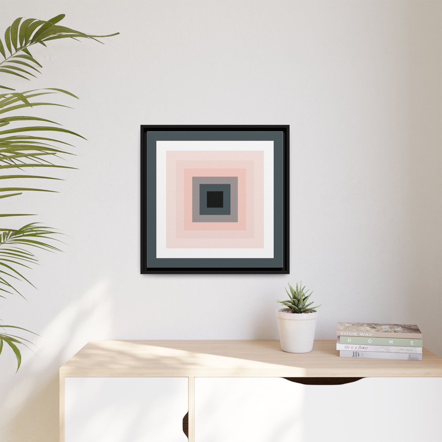 Modern Framed Geometric Canvas Art | Bold Color Meets Clean Framing